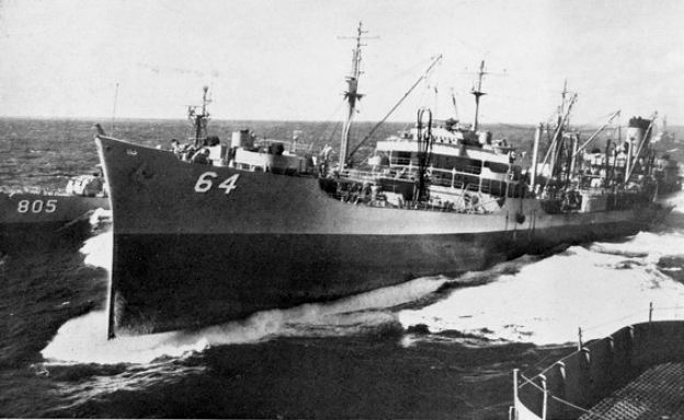 USS Tolovana (AO-64) FileUSS Tolovana AO64 in heavy seas c1956jpg Wikimedia Commons