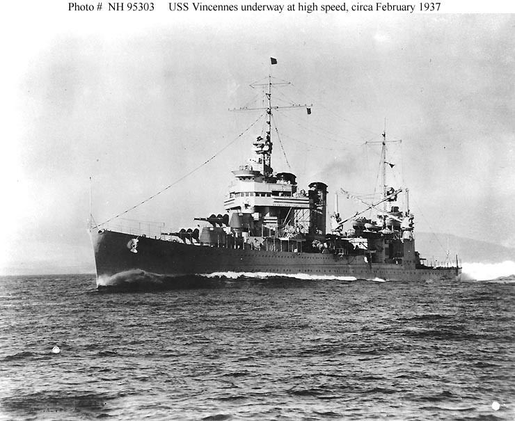 USS Vincennes (CA-44) Cruiser Photo Index CA44 USS VINCENNES Navsource Photographic