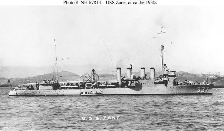 USS Zane (DD-337) USN ShipsUSS Zane DD337 later DMS14 and AG109