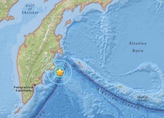 Ust-Kamchatsk Magnitude 64 earthquake strikes southeast of Ust39Kamchatsk Russia