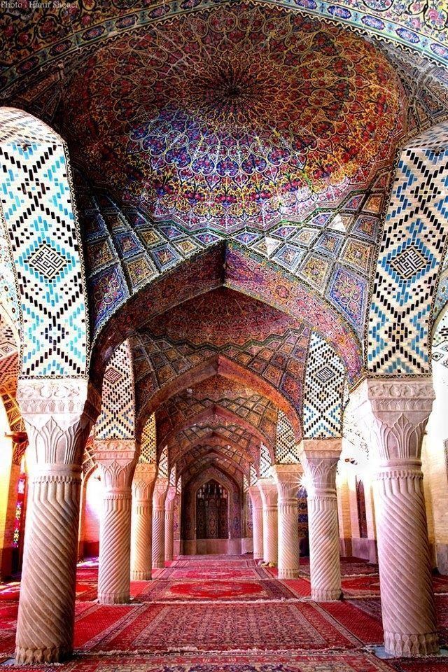 Nasir-al-Molk Mosque located at Shiraz, Iran designed by Ustad Ahmad Lahauri