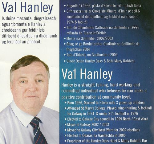 Val Hanley Val Hanley Fianna Fail 2009 Local Elections Galway West Irish