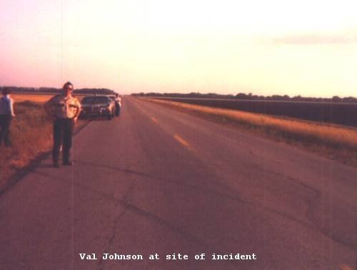 Val Johnson incident Sheriff Blinded by Light from UFO Minnesota1979 UFO Casebook Files