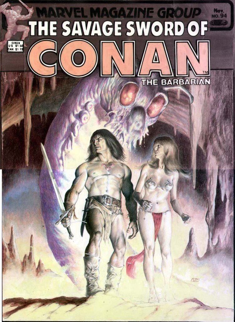 Val Mayerik MAYERIK VAL Savage Sword Conan 84 painted cover with logo in