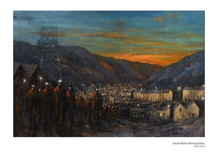 Valerie Ganz Valerie Ganz South Wales Mining Valley Small Print Art Welsh