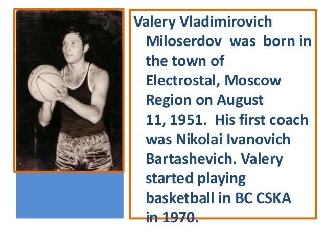 Valery Miloserdov Valery Miloserdov the legend of basketball