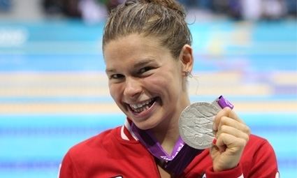 Valérie Grand'Maison Canadian Commonwealth Swimmer Valerie Grand Maison Mines Silver at