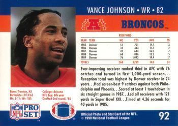 Vance Johnson The Trading Card Database Vance Johnson Gallery 1990