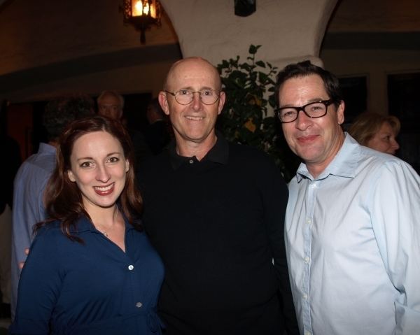 Vanessa Claire, Dan Duling, and French Stewart are smiling. Vanessa wearing a blue long sleeve blouse while Dan wearing eyeglasses and black long sleeves, and French is wearing eyeglasses and light blue long sleeves.