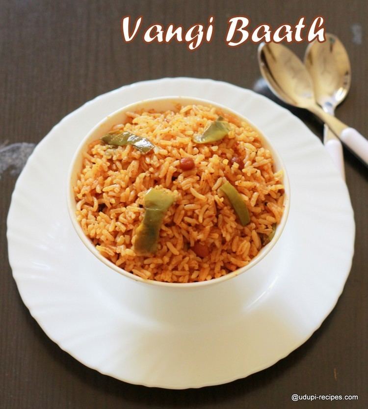 Vangibath Vangi Bath Vangi Bhaat Brinjal Rice Recipe Udupi Recipes