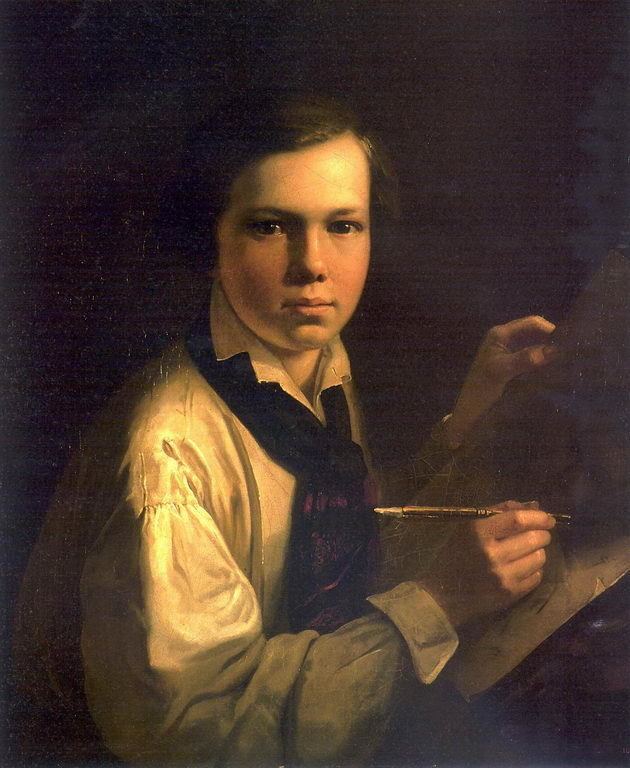 Vasily Tropinin Portrait of the Artist39s Son the easel Vasily Tropinin