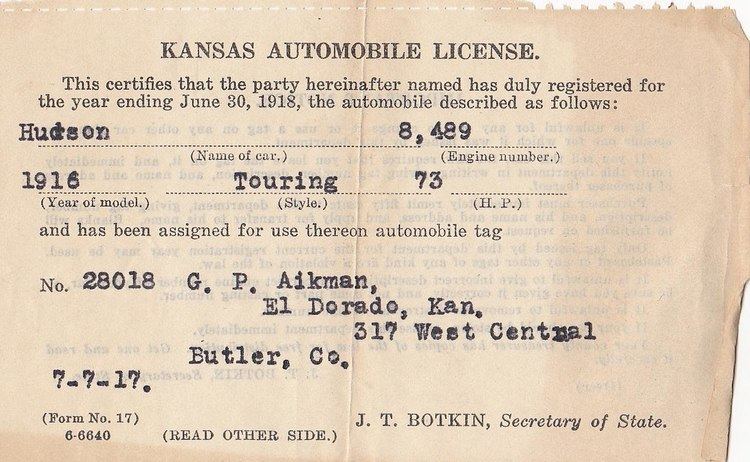 Vehicle registration certificate
