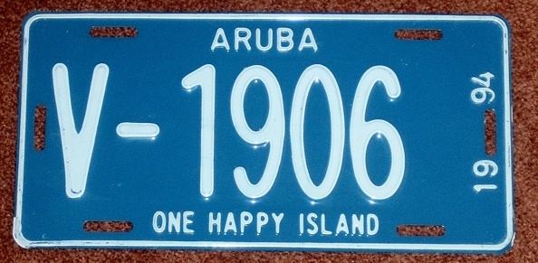 Vehicle registration plates of Aruba