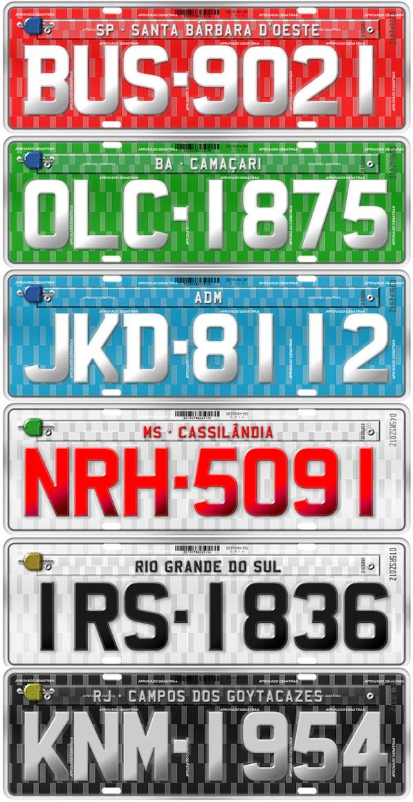 Vehicle registration plates of Brazil