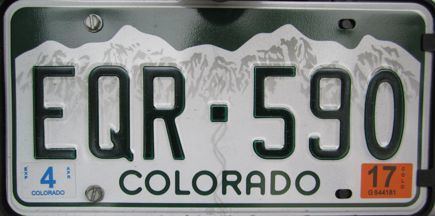 Vehicle registration plates of Colorado