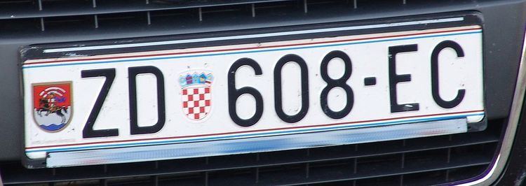 Vehicle registration plates of Croatia