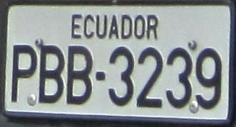 Vehicle registration plates of Ecuador