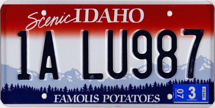 Vehicle registration plates of Idaho