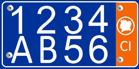Vehicle registration plates of Ivory Coast