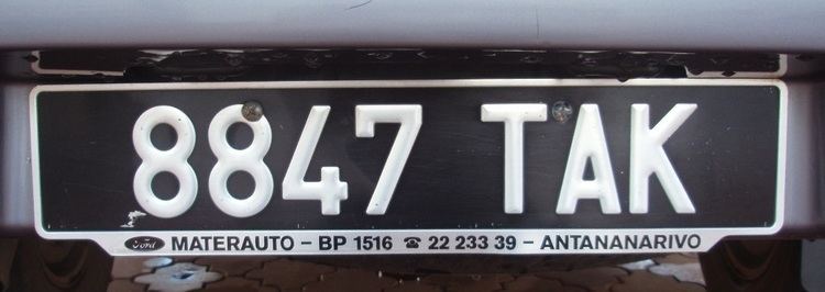 Vehicle registration plates of Madagascar