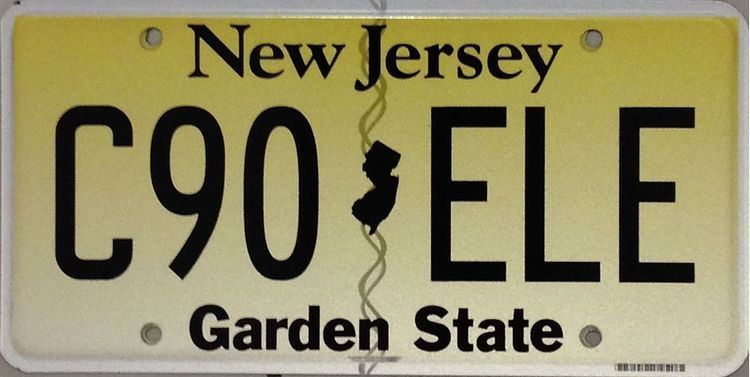 Vehicle registration plates of New Jersey