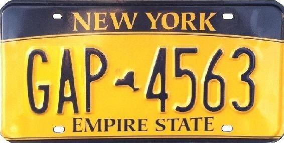 Vehicle registration plates of New York