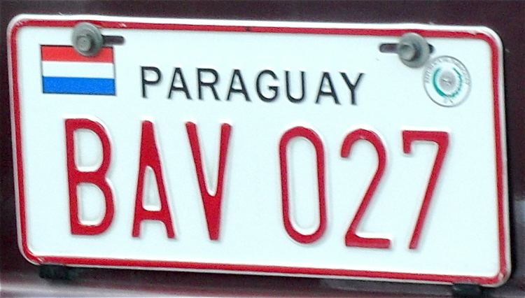 Vehicle registration plates of Paraguay