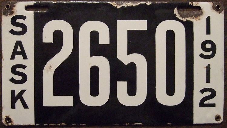 Vehicle registration plates of Saskatchewan