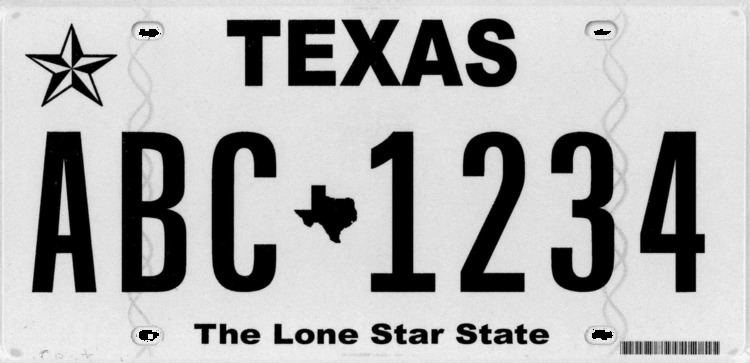 Vehicle registration plates of Texas
