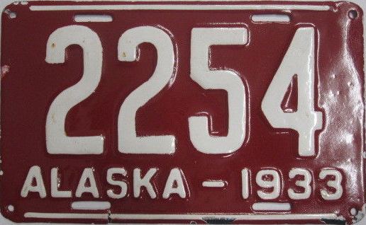 Vehicle registration plates of the United States for 1933