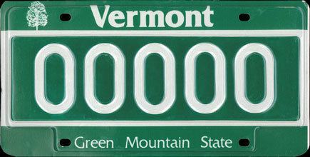 Vehicle registration plates of Vermont