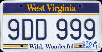 Vehicle registration plates of West Virginia