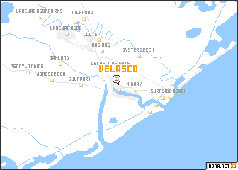 Velasco, Texas Velasco United States USA map nonanet