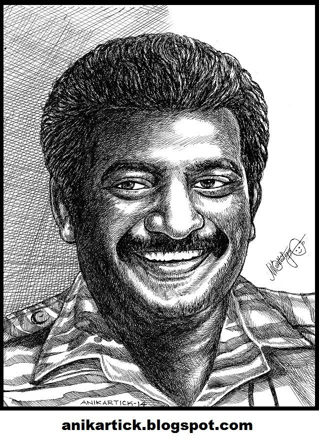 Velupillai Prabhakaran- Captain of LTTE - Portrait Art | Pen drawing by Artist Anikartick, Chennai, India