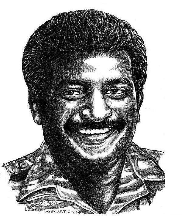 Velupillai Prabhakaran- Captain of LTTE - Portrait Art | Pen drawing by Artist Anikartick, Chennai, India