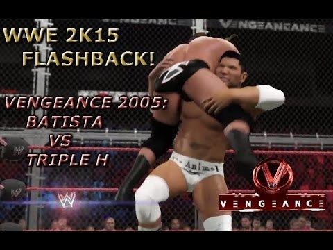 Vengeance (2005) WWE 2K15 Flashback Batista vs Triple H Hell in a Cell match