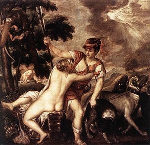 Venus and Adonis (Titian, Rome) httpsuploadwikimediaorgwikipediaenthumb4
