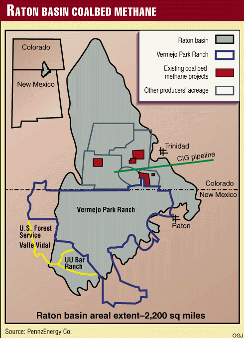 Vermejo Park Ranch New Mexico Raton basin coalbed methane development resumes Oil