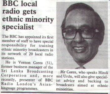 Vernon Corea Vernon Corea Sri Lankas Broadcaster Vernon Corea 19272002
