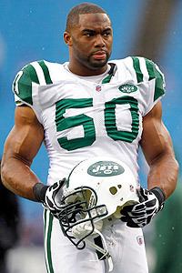 16 August 2008: New York Jets linebacker Vernon Gholston (56) during a  preseason game against the Washington Redskins at Giants Stadium. The  Redskins beat the Jets 13-10. (Icon Sportswire via AP Images Stock Photo -  Alamy