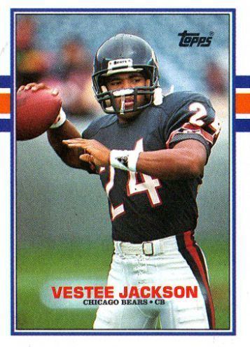 Vestee Jackson CHICAGO BEARS Vestee Jackson 72 ROOKIE CARD TOPPS 1989 NFL