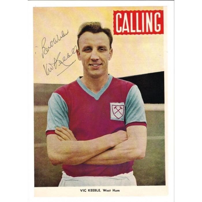 Vic Keeble Signed picture of Vic Keeble the West Ham United Footballer