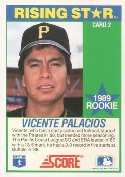 Vicente Palacios 1989 Score Hottest 100 Rising Stars Baseball Gallery The Trading