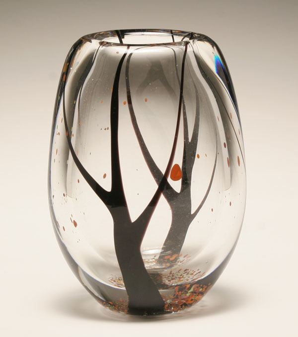 Vicke Lindstrand Vicke Lindstrand for Kosta Autumn Tree Swedish art glass vase