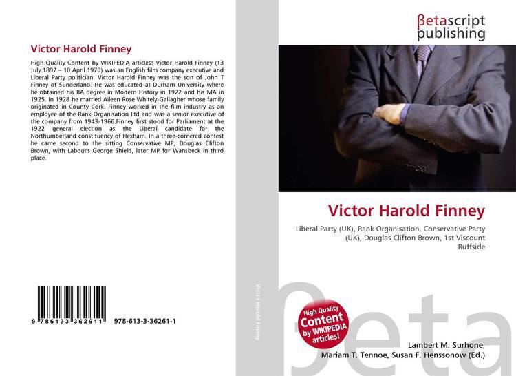Victor Harold Finney Victor Harold Finney 9786133362611 6133362618 9786133362611