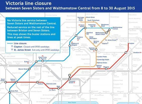 A closed section of the Victoria line which stretches from the Seven Sisters to Walthamstow Central.