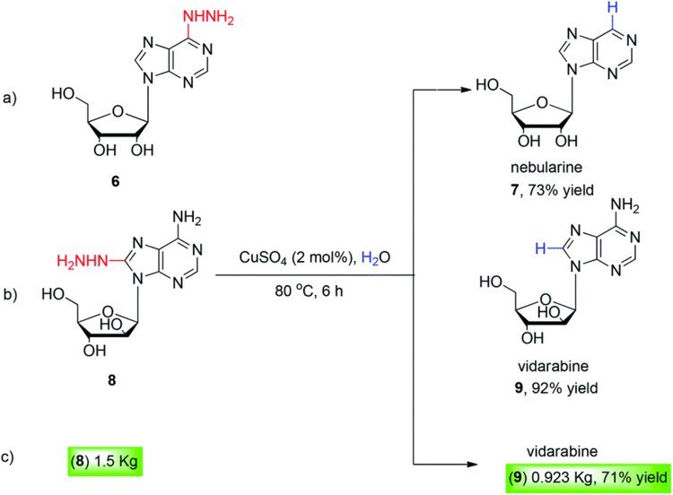 Vidarabine Efficient synthesis of nebularine and vidarabine via dehydrazination