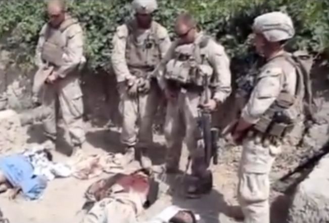 Video of U.S. Marines urinating on Taliban fighters