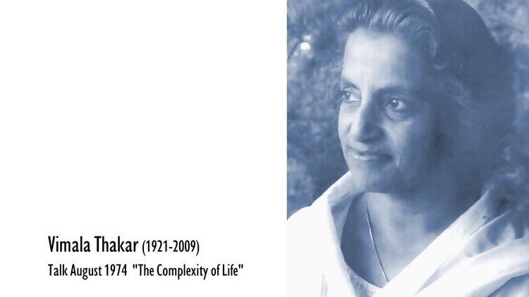 Vimala Thakar Vimala Thakar 1974 talk The Complexity of Life YouTube