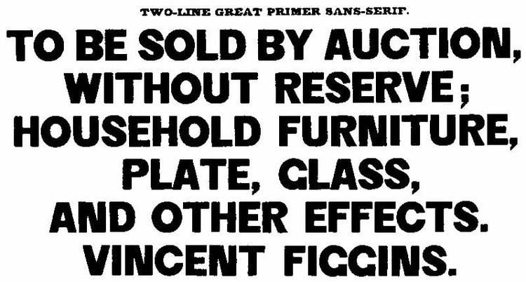 Vincent Figgins Vincent Figgins Great Primer sans serif 1832 In the Specimens of